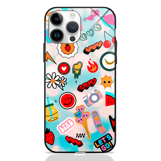 Stick-It Fun Doodles Printed Premium Glass Case -  - MW Stuffs - 