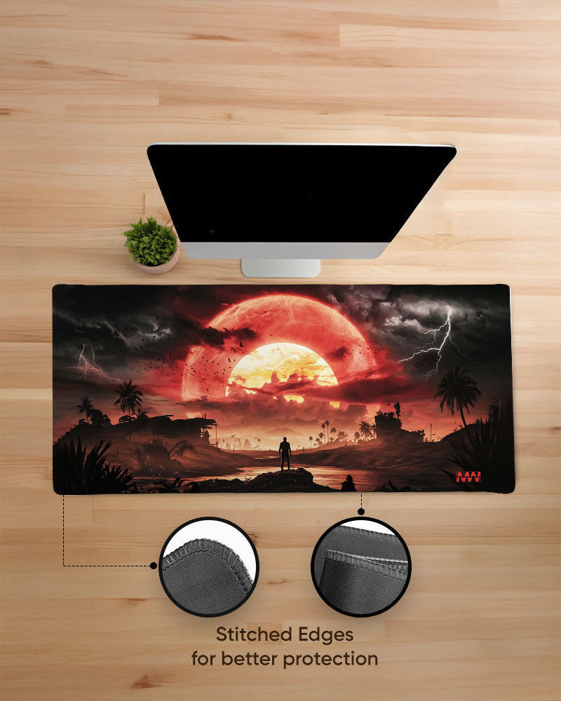 Storm's Embrace A Sunset Odyssey Deskmat