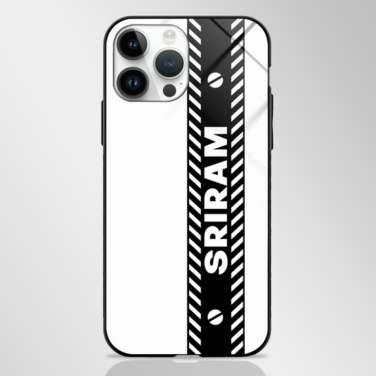 Stripey Custom Name Premium GLASS CASE -  - MW Stuffs - 