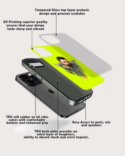 Stylish Virat Kohli Green Art Glass Case -  - MW Stuffs - 