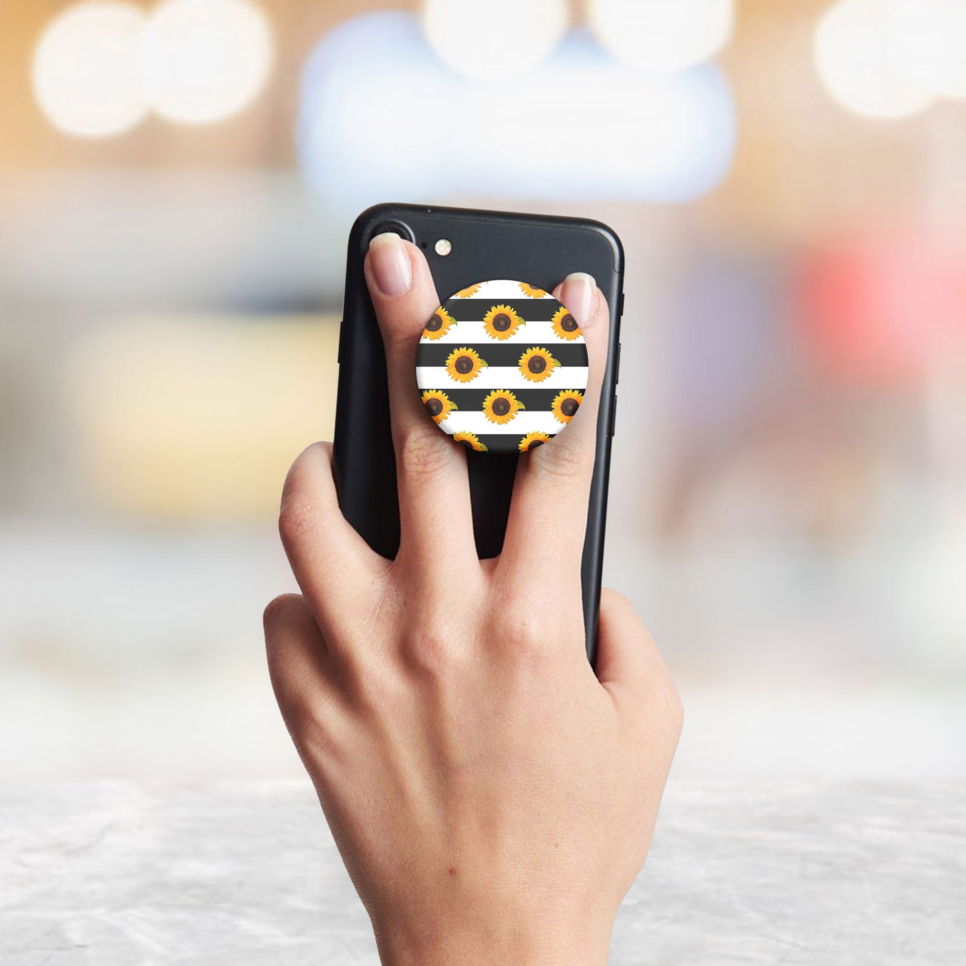 Sunflower & Stripes Flat Pop Holder