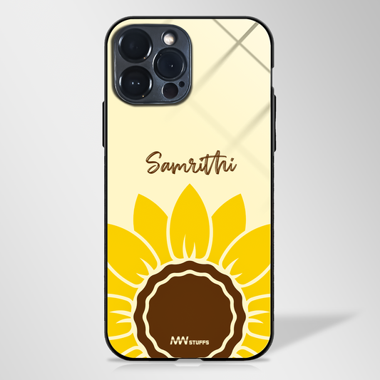 Sunflower Radiance Personalized Glass Case