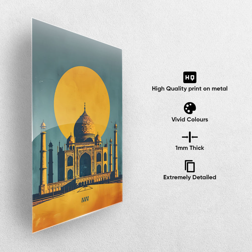 Sunlit Taj Mahal Metal-Poster