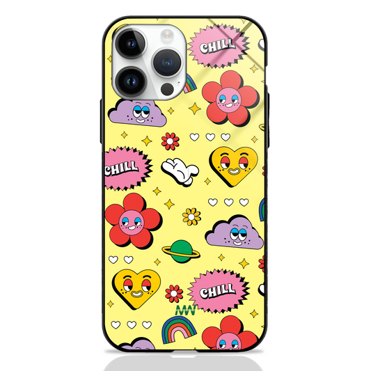 Sunshine Chill Doodle Premium Glass Case -  - MW Stuffs - 
