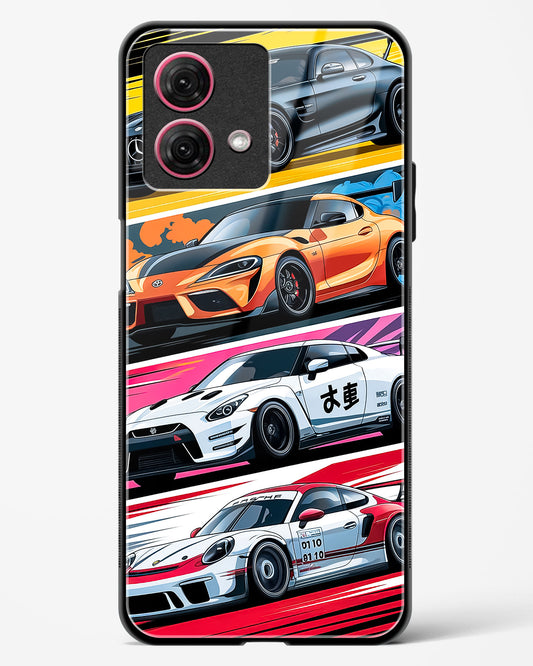 Super Cars Collage Glass Phone Case-Moto G84 5G