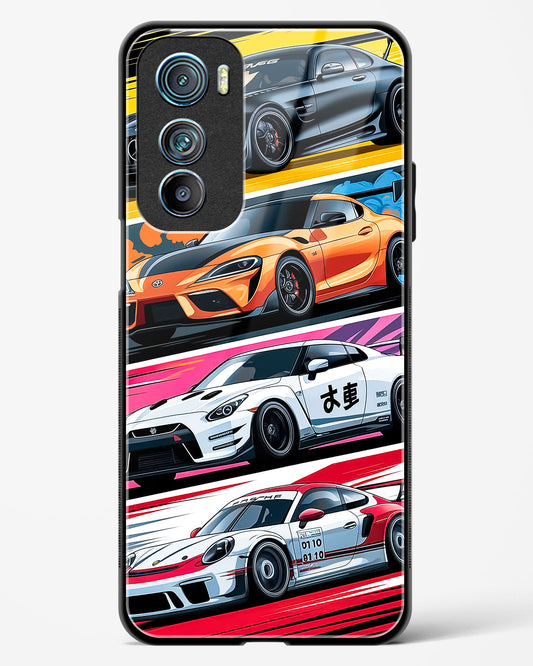 Super Cars Collage Glass Phone Case-Motorola Edge 30