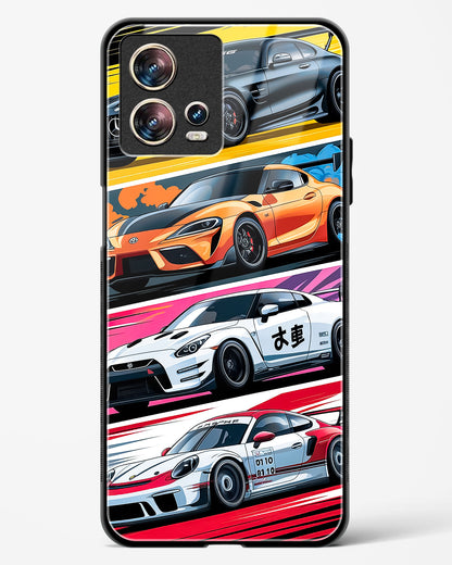 Super Cars Collage Glass Phone Case-Motorola Edge 30 Fusion