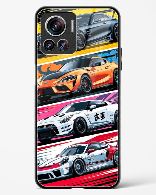 Super Cars Collage Glass Phone Case-Motorola Edge 30 Ultra