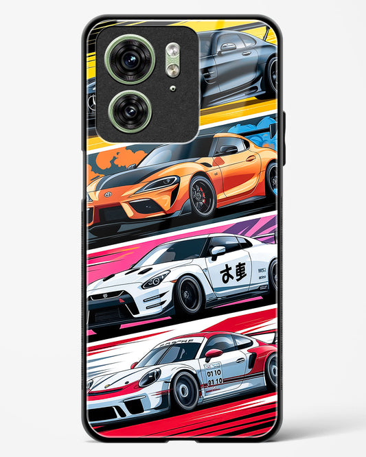 Super Cars Collage Glass Phone Case-Motorola Edge 40
