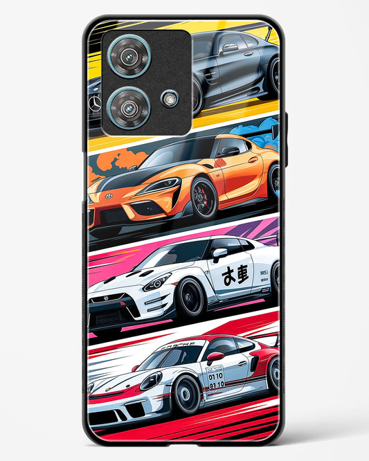 Super Cars Collage Glass Phone Case-Motorola Edge 40 Neo