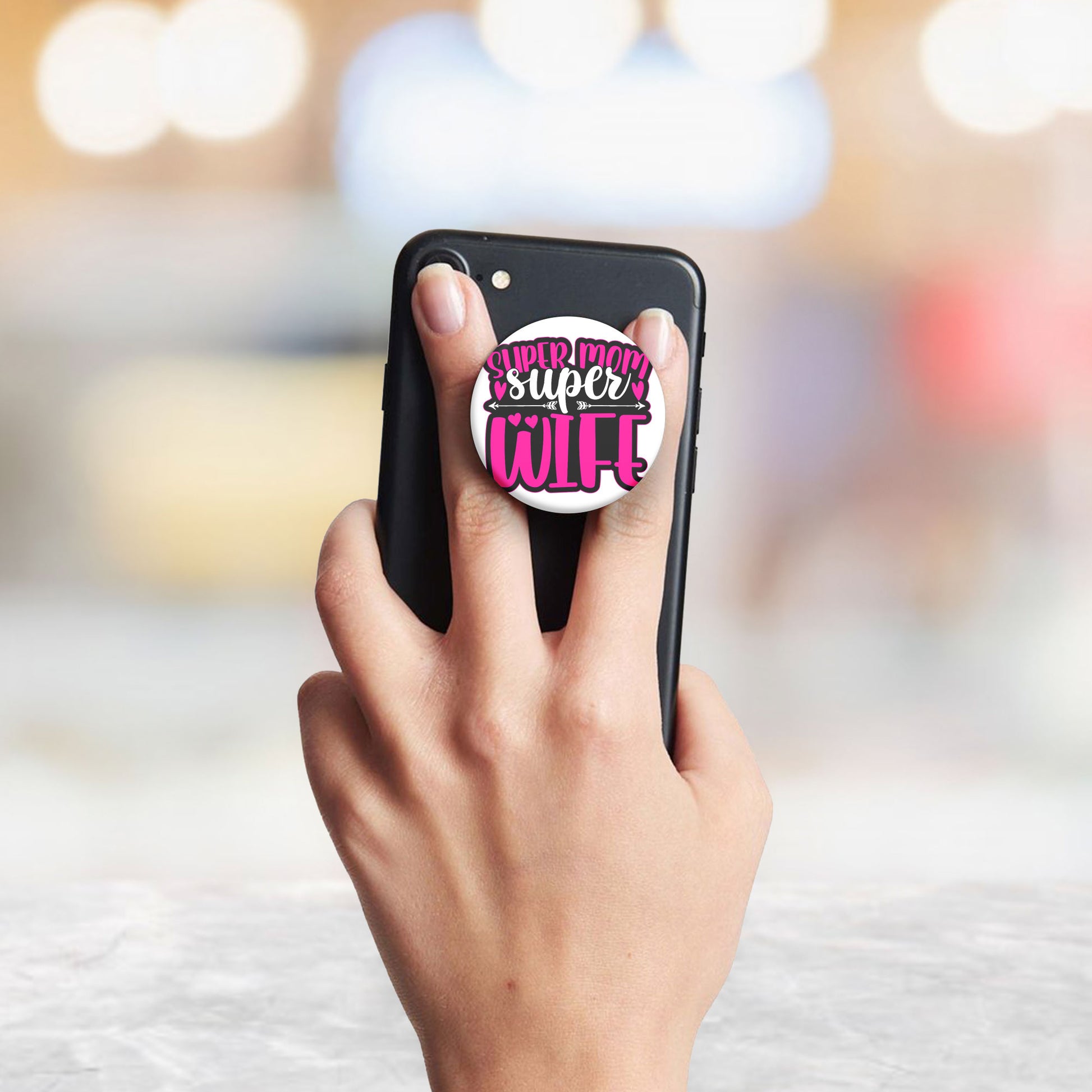 Super Mon Super Wife Flat Pop Holder