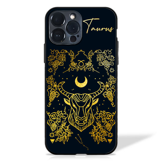 Taurus Zodiac Sign Glass Case