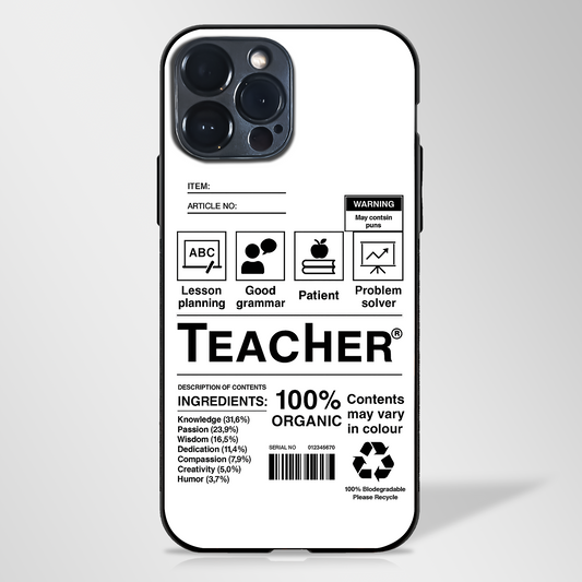 Teacher Essence Glass Case (Black & White)