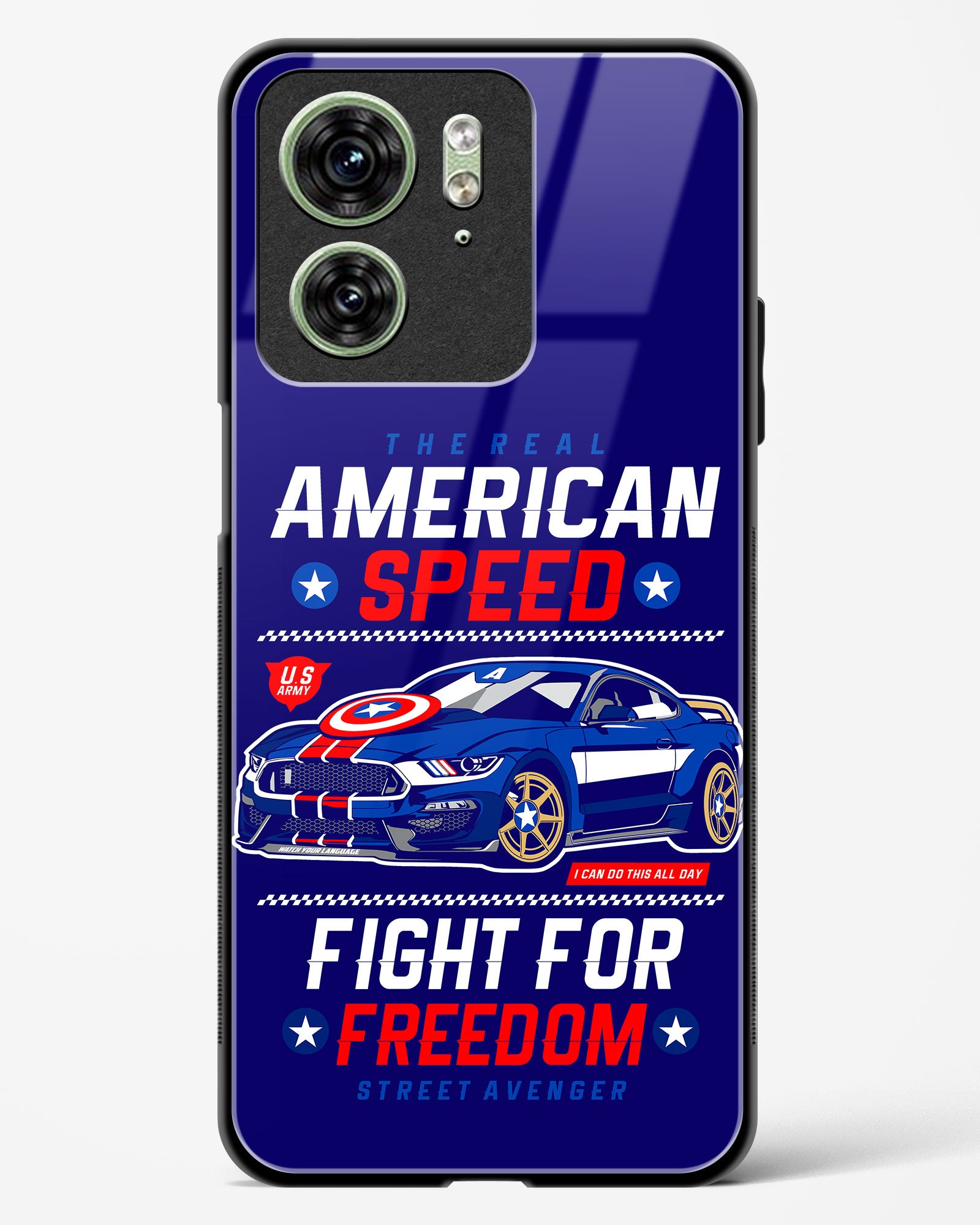 The Real American Speed Glass Phone Case-Motorola Edge 40