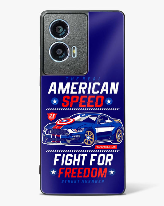 The Real American Speed Glass Phone Case-Motorola Edge 50 Fusion