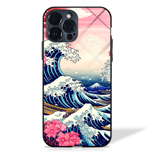 The Great Wave off Kanagawa-Inspired Glass Case Edition -  - MW Stuffs - 