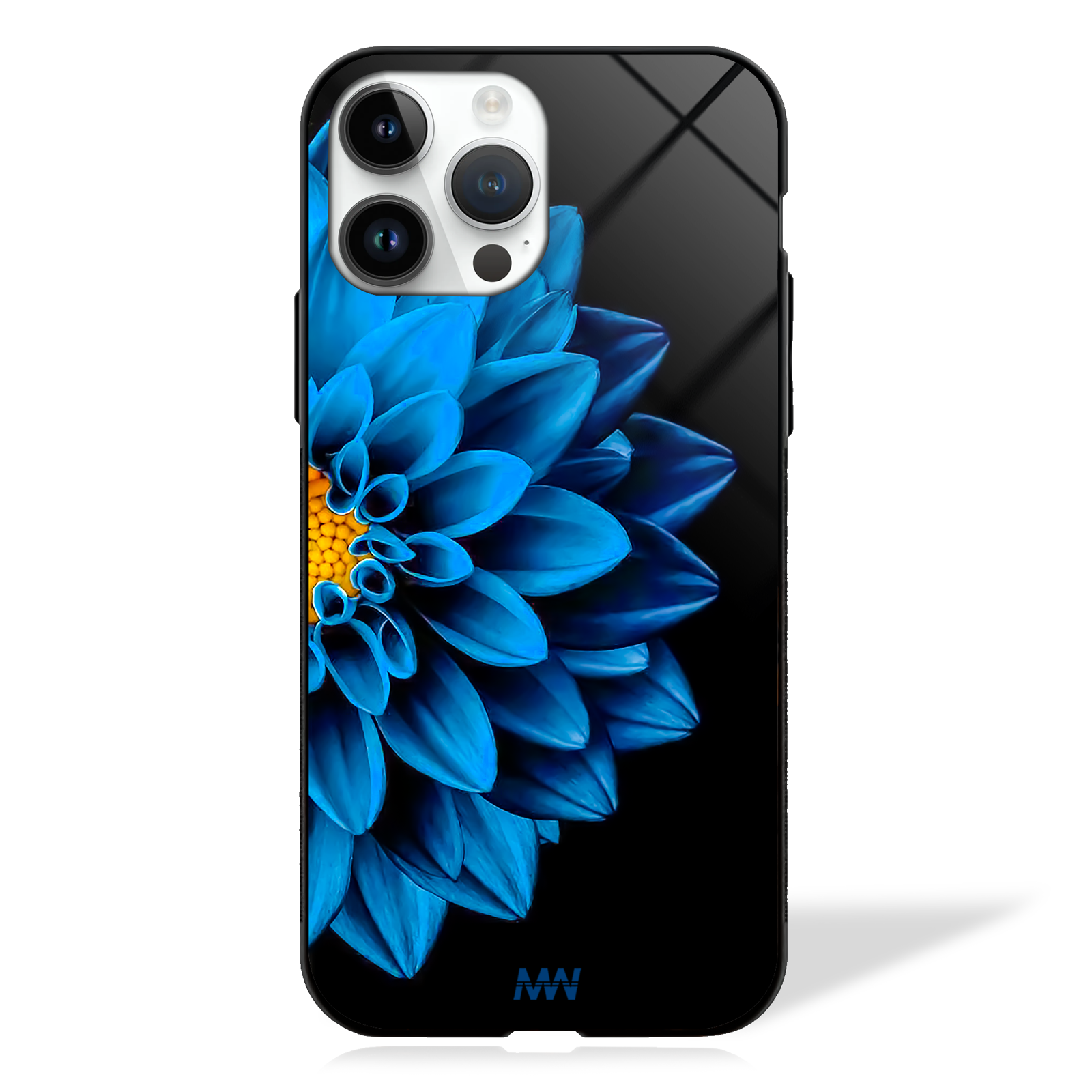 The Majestic Indigo Floral GLASS CASE -  - MW Stuffs - 