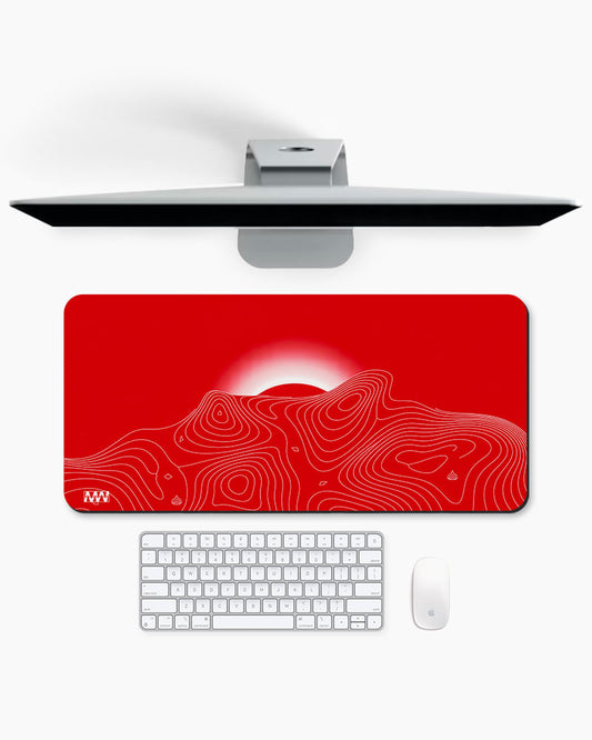 TopoGlow in Crimson Deskmat
