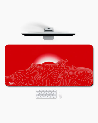 TopoGlow in Crimson Deskmat