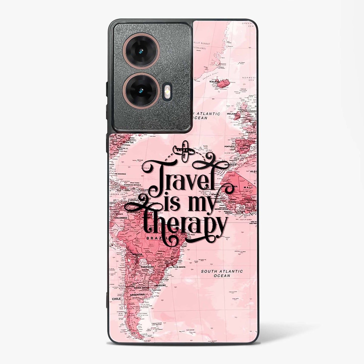 Travel is my Therapy Glass Phone Case-Moto G85 5G
