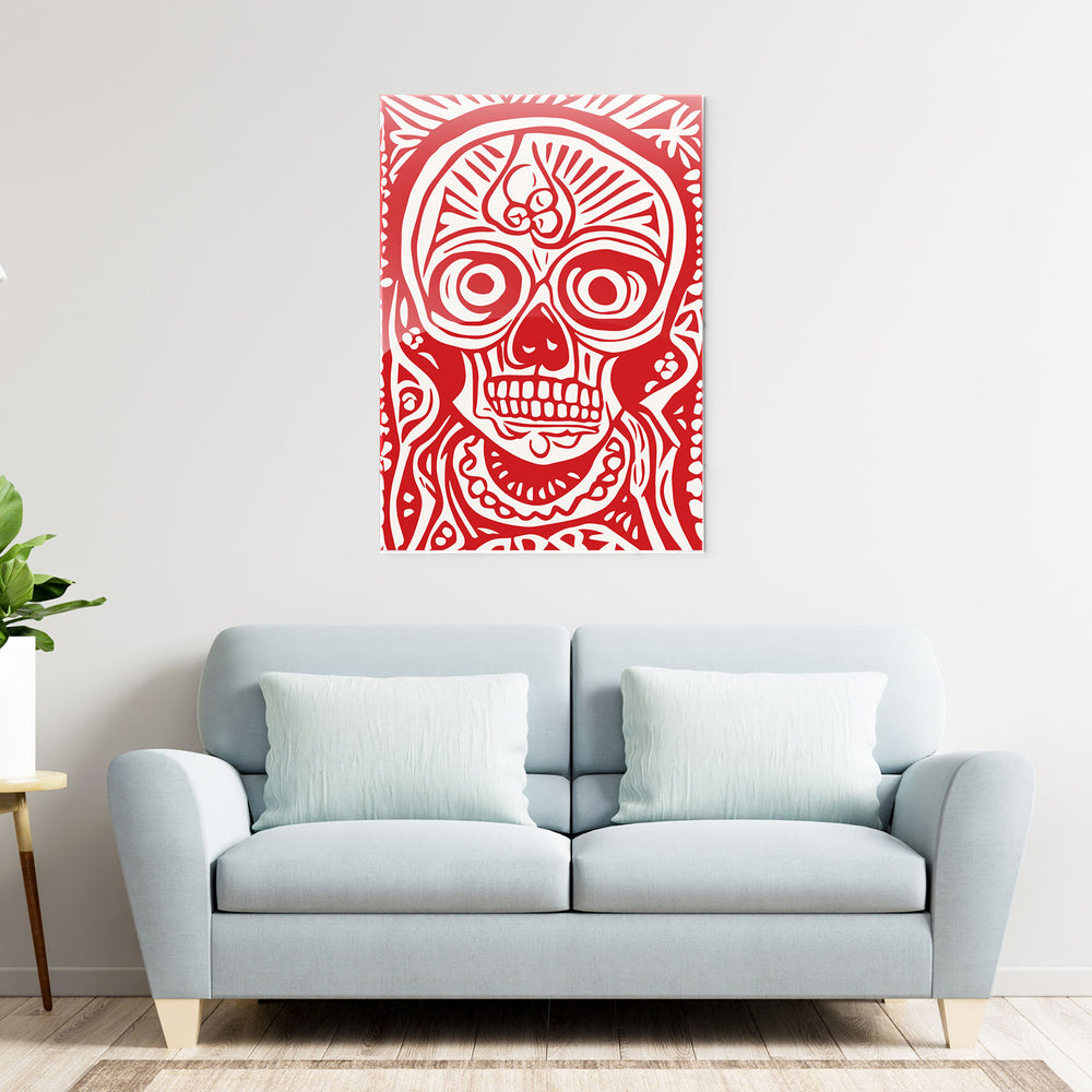 Tribal Skull Art Metal-Poster