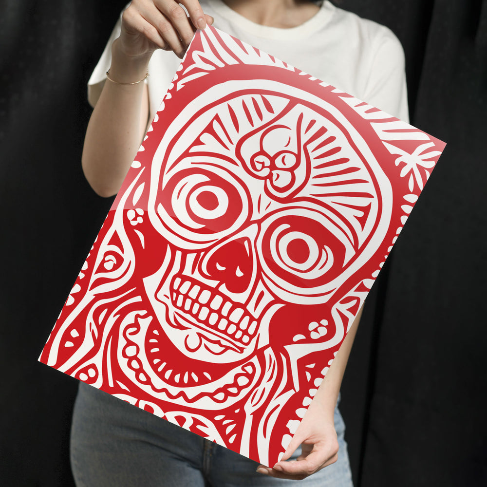 Tribal Skull Art Metal-Poster