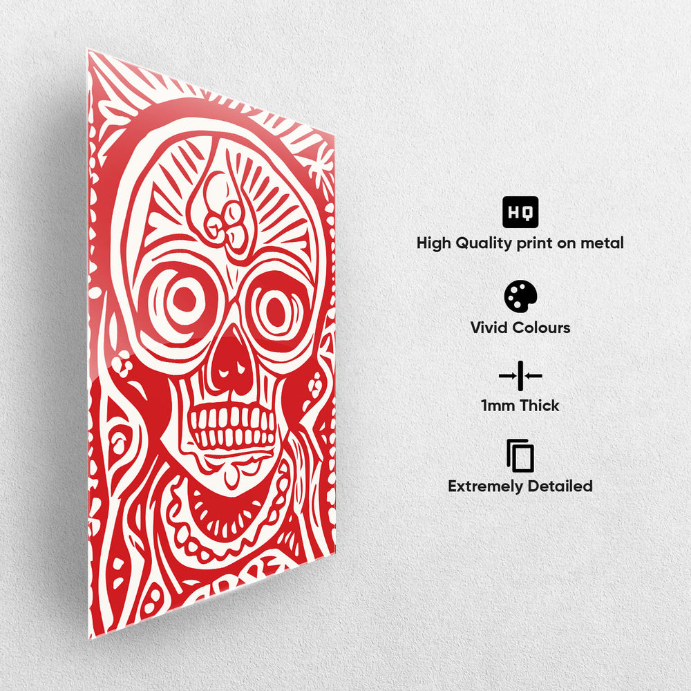 Tribal Skull Art Metal-Poster