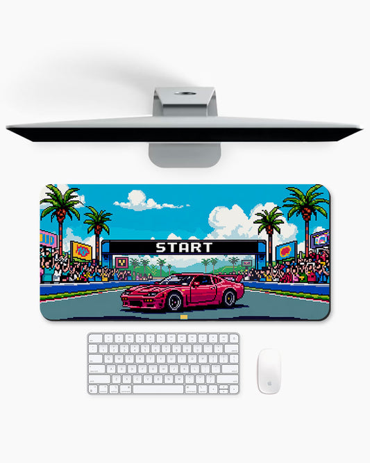 Turbo Twilight Pixel Drift Desk Mat