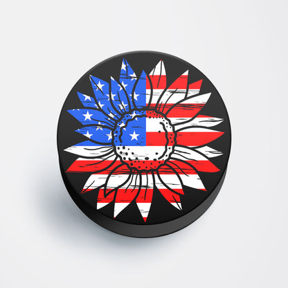 US Floral Flag Flat Pop Holder