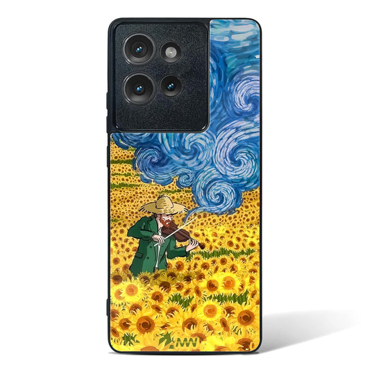 Van Gogh Blossom Art Glass Phone Case-Motorola Edge 50
