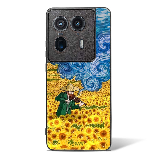 Van Gogh Blossom Art Glass Phone Case-Motorola Edge 50 Ultra