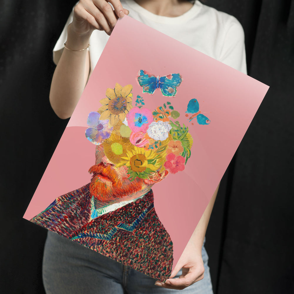Van Gogh Inspired Floral Head Poster