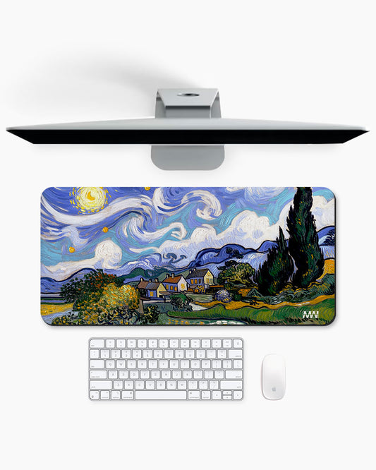 Van Gogh's Vision A Starry Escape Deskmat