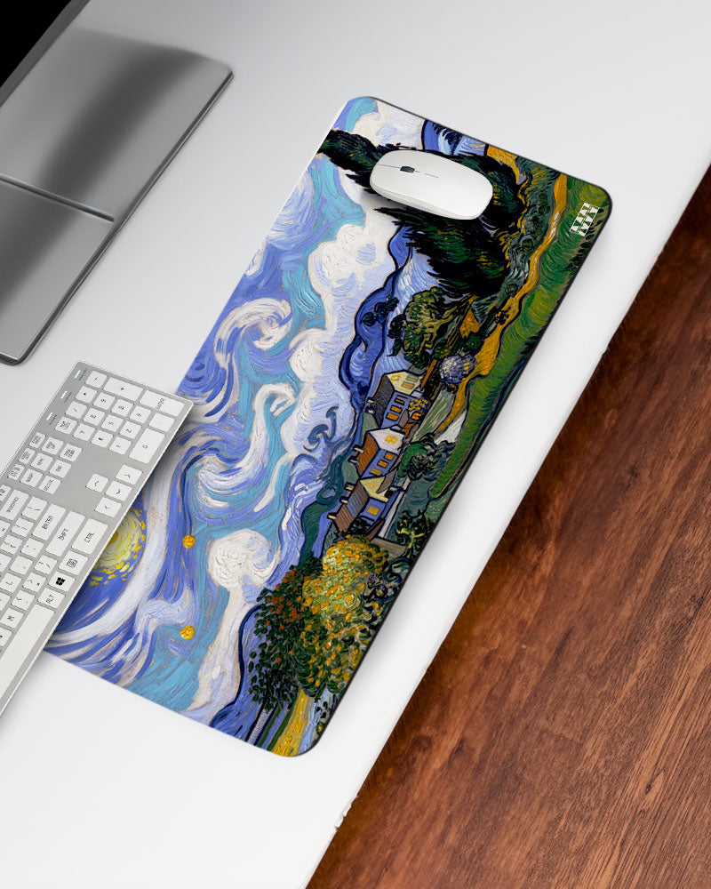 Van Gogh's Vision A Starry Escape Deskmat