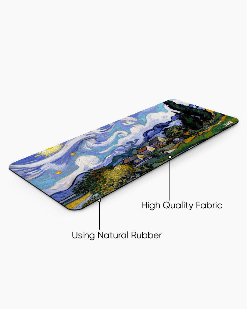 Van Gogh's Vision A Starry Escape Deskmat