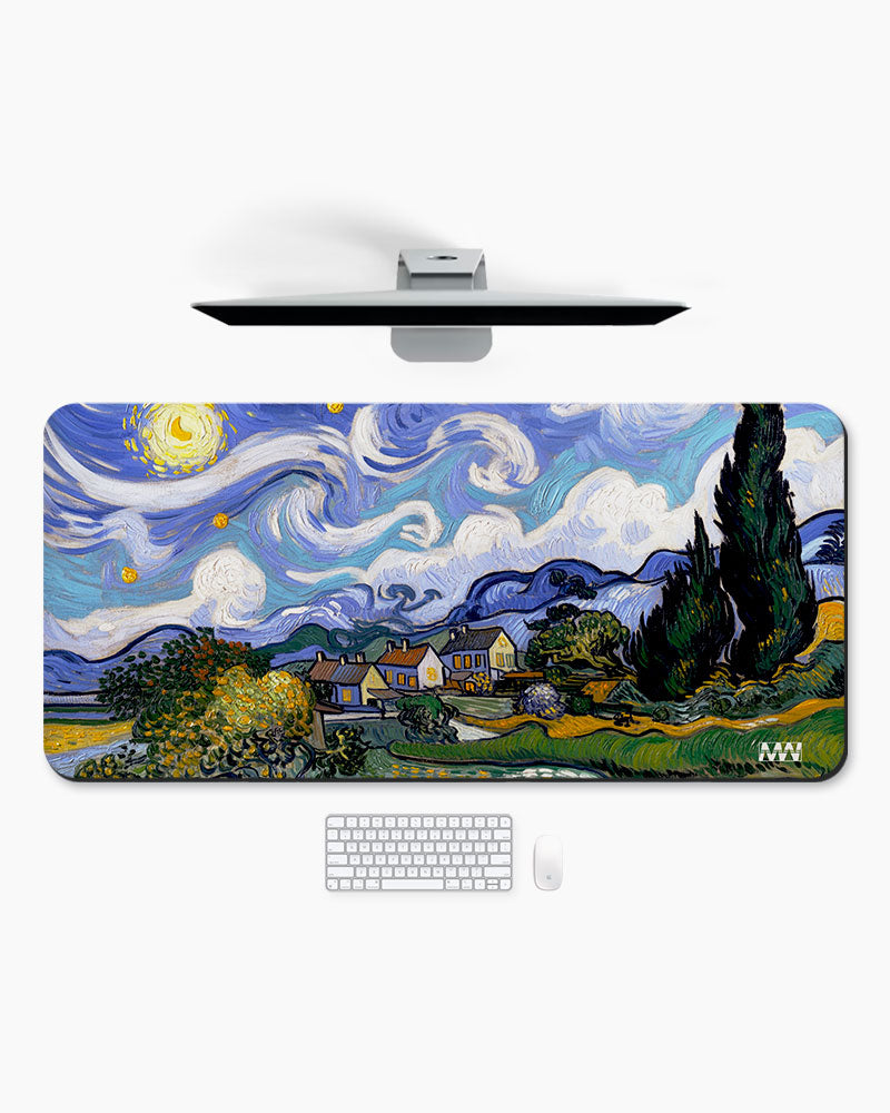 Van Gogh's Vision A Starry Escape Deskmat