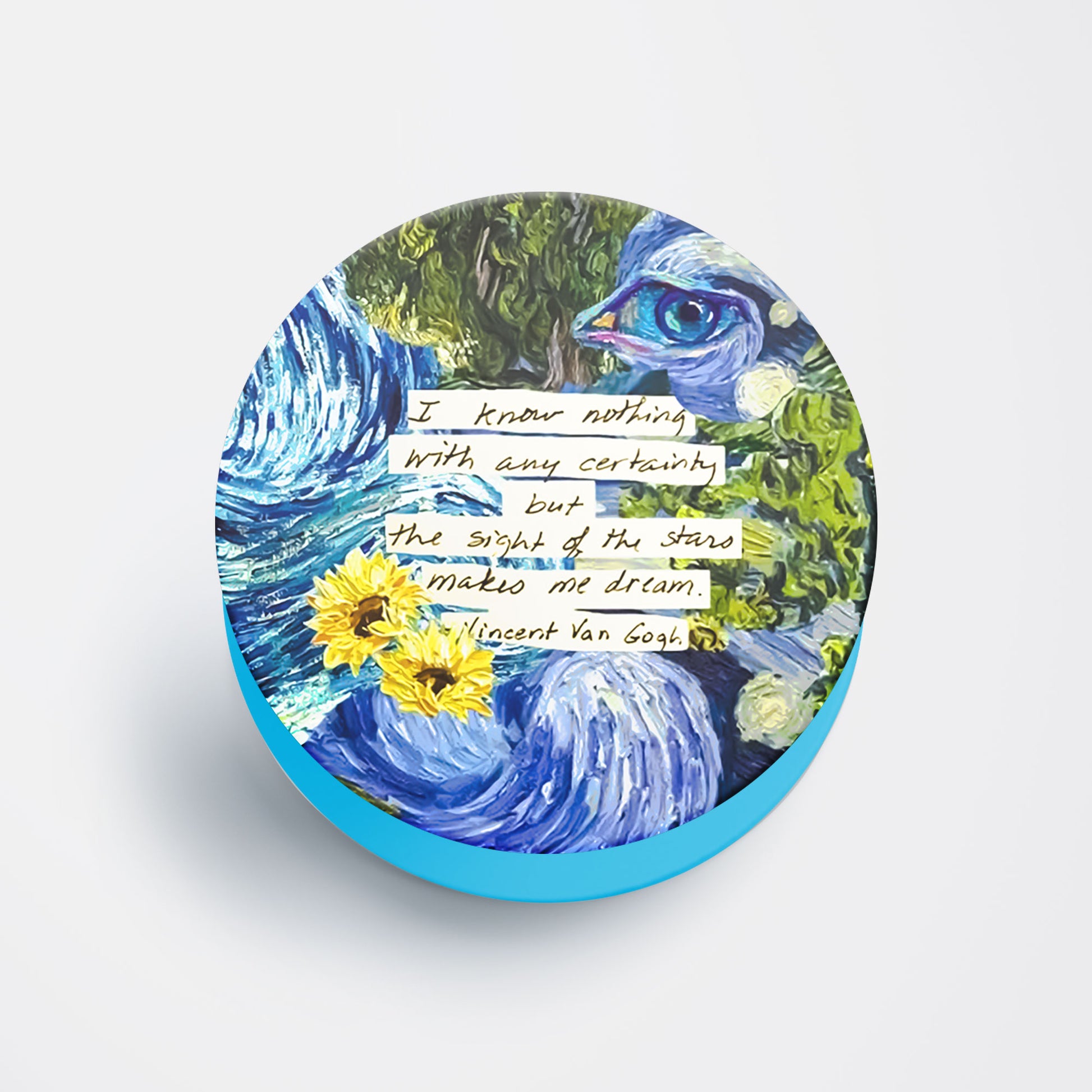 Vang Gogh Quote Flat Pop Holder