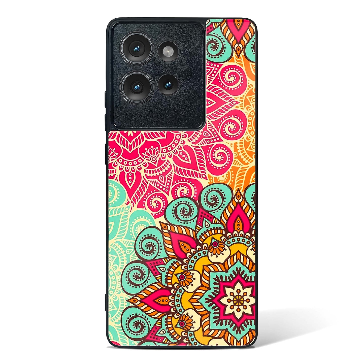Vibrant Mandala Fusion Glass Phone Case-Motorola Edge 50