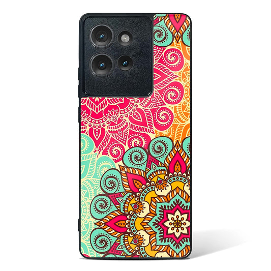 Vibrant Mandala Fusion Glass Phone Case-Motorola Edge 50