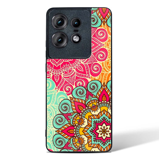 Vibrant Mandala Fusion Glass Phone Case-Motorola Edge 50 Pro
