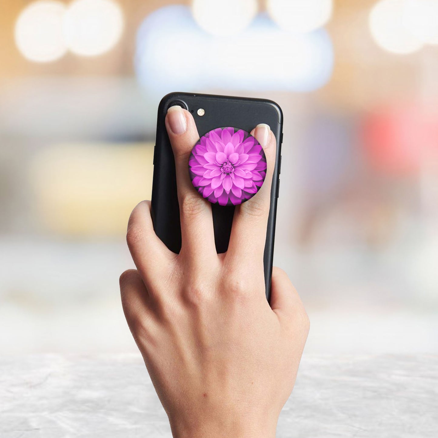 Vibrant Pink Dahlia Flat Pop Holder