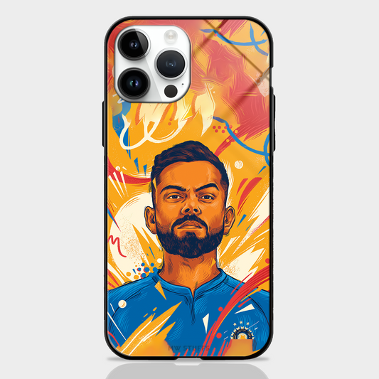 Virat Kohli Blaster Colorful Art Glass Case -  - MW Stuffs - 