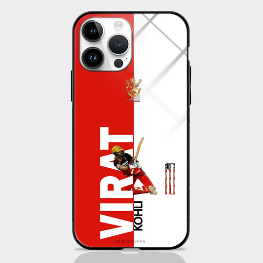 Virat Kohli Red & White Glass Case -  - MW Stuffs - 
