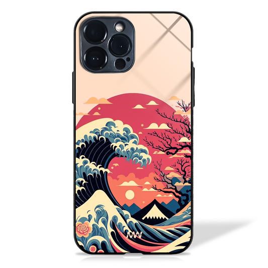 Wave of Serenity Designer GLASS CASE -  - MW Stuffs - 