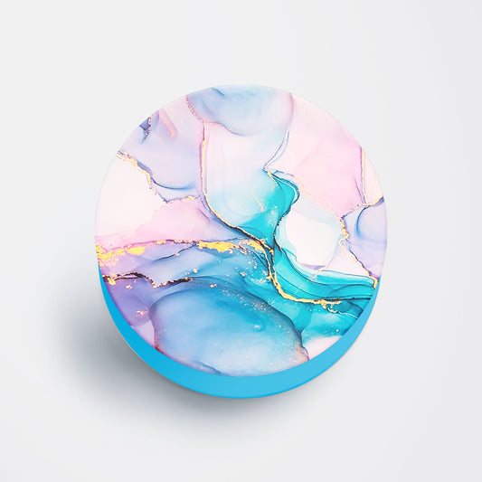 Wavy Blue Pink Marble Flat Pop Holder