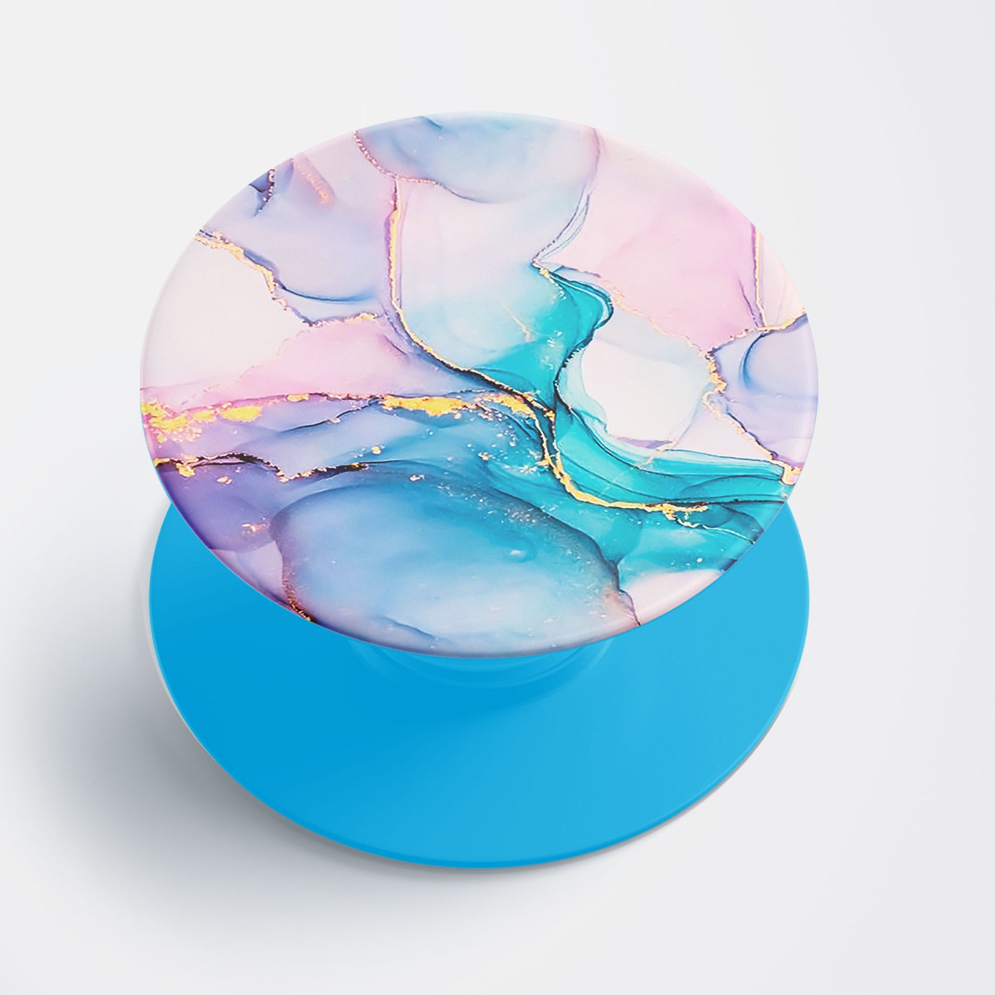 Wavy Blue Pink Marble Flat Pop Holder