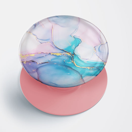 Wavy Blue Pink Marble Gloss Pop Holder