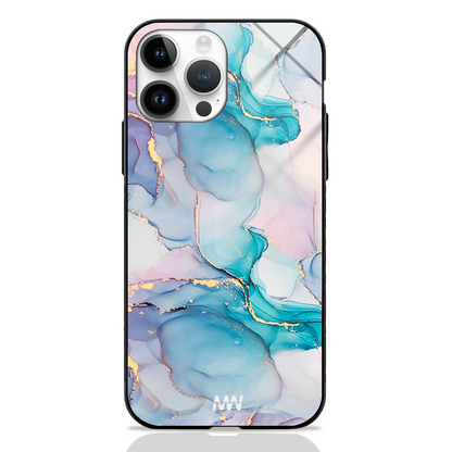 Wavy Blue Pink Marble Premium Glass Case -  - MW Stuffs - 