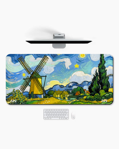 Whirling Dreams Beneath the Windmill Sky Deskmat