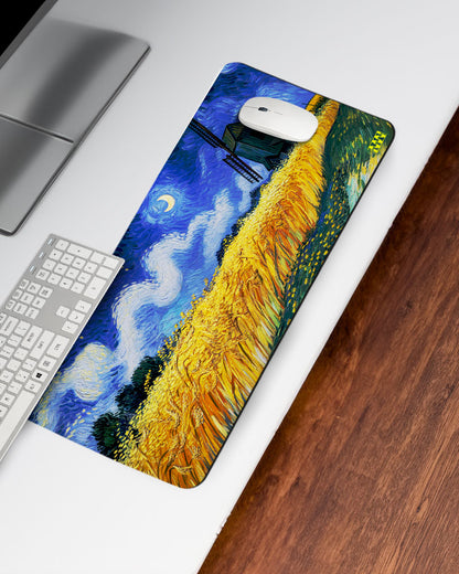 Whispers Beneath the Star-Lit Wheat Deskmat
